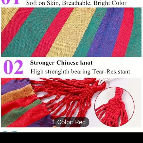 New Chinese hammock with travel bag.  Good for home beach etc - Picture 3 of 6